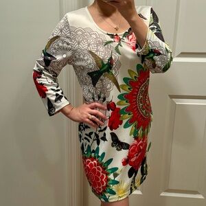 3for$15 Floral Patterned Dress with 3/4 Sleeves